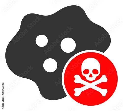 Bactericidal toxin vector icon. Flat Bactericidal toxin pictogram is isolated on a white background.