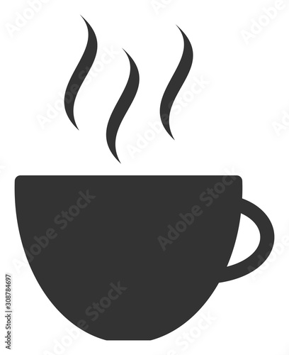 Coffee cup vector icon. Flat Coffee cup pictogram is isolated on a white background.