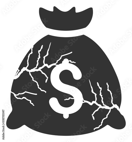 Corrupted fund vector icon. Flat Corrupted fund pictogram is isolated on a white background.