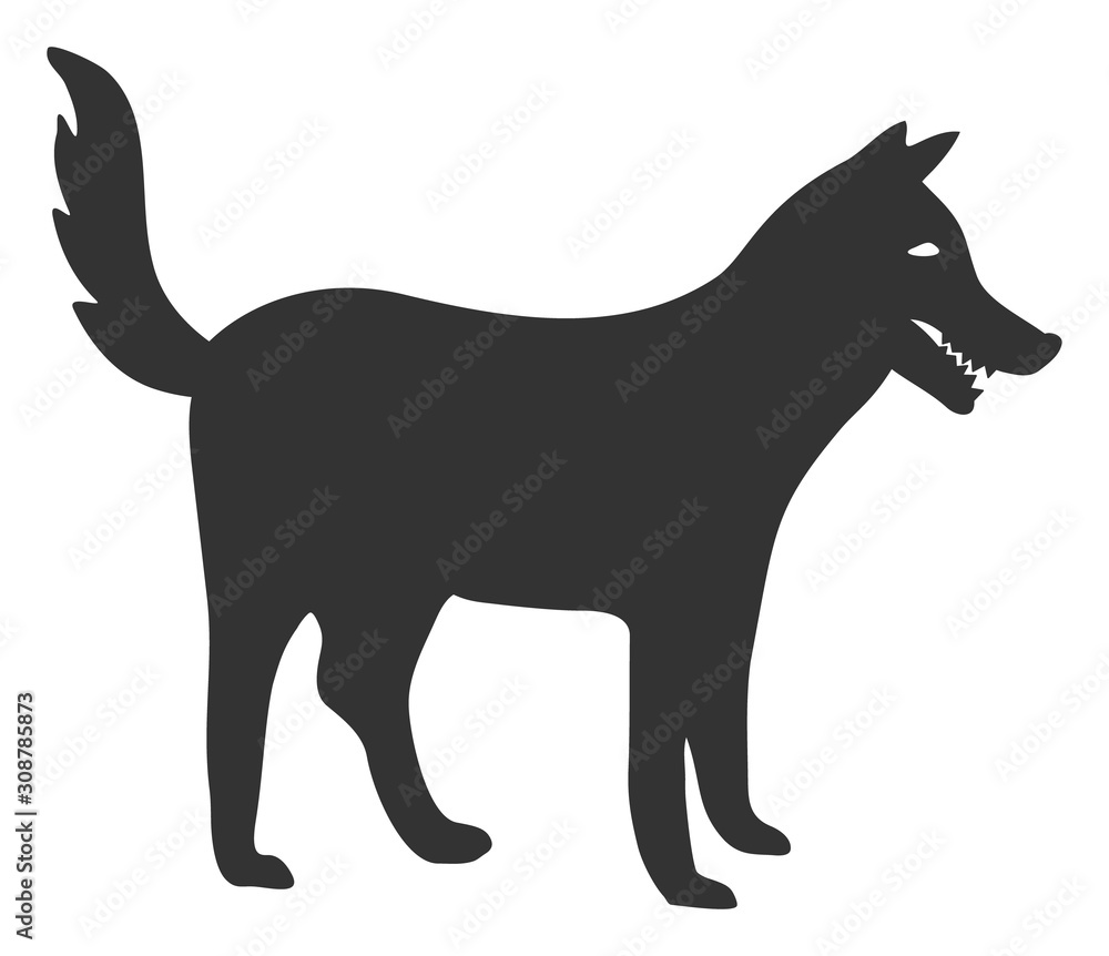 Dog vector icon. Flat Dog pictogram is isolated on a white background.