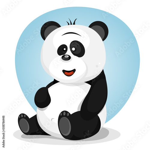 Fototapeta Naklejka Na Ścianę i Meble -  Cartoon Cute Panda Character/ Illustration of a friendly cartoon panda bear character