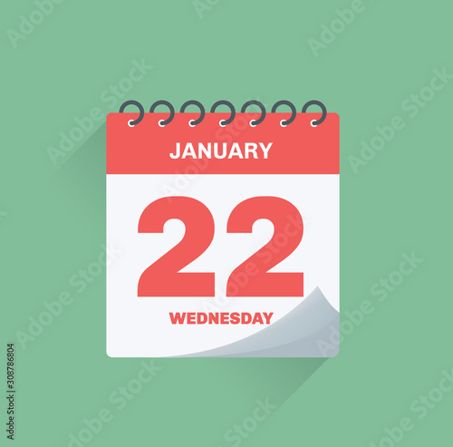Day calendar with date January 22.