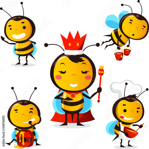bee cartoon set