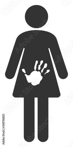 Female harassment vector icon. Flat Female harassment symbol is isolated on a white background.