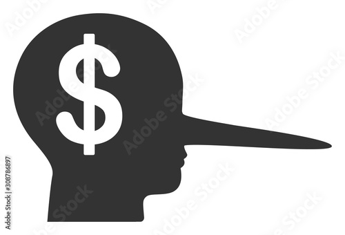 Financial scammer vector icon. Flat Financial scammer symbol is isolated on a white background.