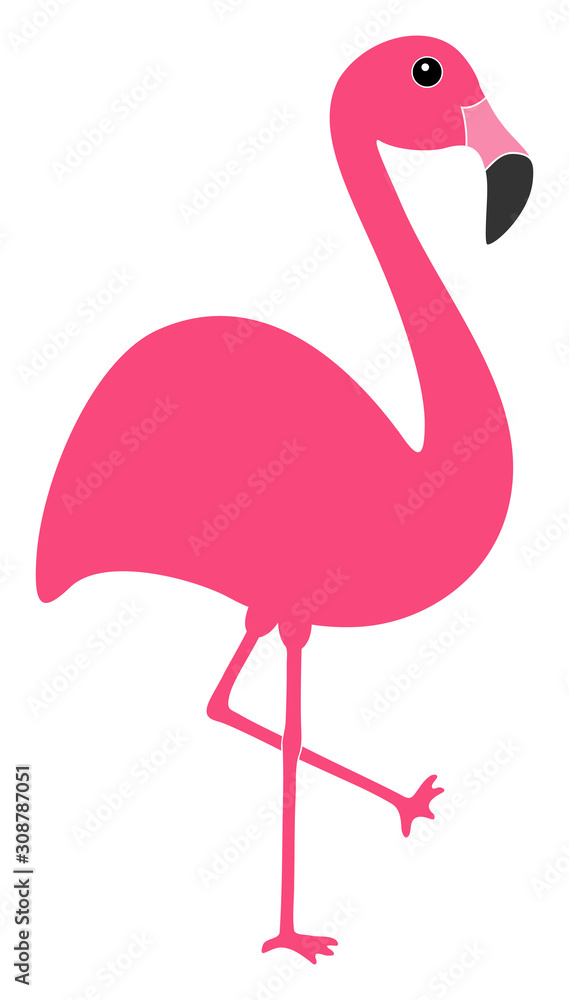 Fototapeta premium Flamingo vector icon. Flat Flamingo pictogram is isolated on a white background.