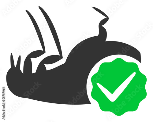 Flea control vector icon. Flat Flea control symbol is isolated on a white background.