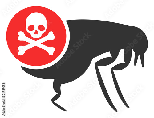 Flea pesticide vector icon. Flat Flea pesticide pictogram is isolated on a white background.