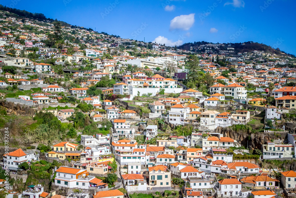 Funchal, small houses, Madeira island, Portugal