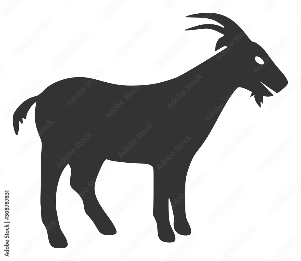 Fototapeta premium Goat vector icon. Flat Goat pictogram is isolated on a white background.