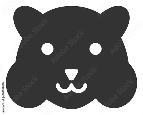 Hamster head vector icon. Flat Hamster head symbol is isolated on a white background.