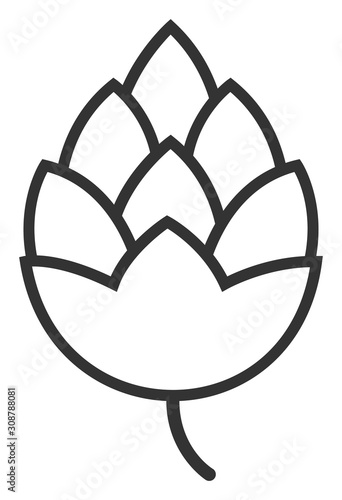 Hop bud vector icon. Flat Hop bud pictogram is isolated on a white background.