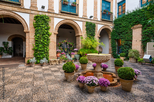 Courtyard garden of Viana Palace in Cordoba, Andalusia, Spain. © rudiernst