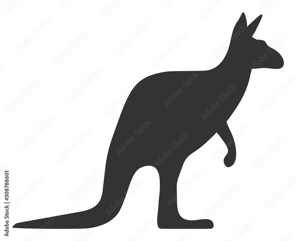 Kangaroo vector icon. Flat Kangaroo symbol is isolated on a white background.