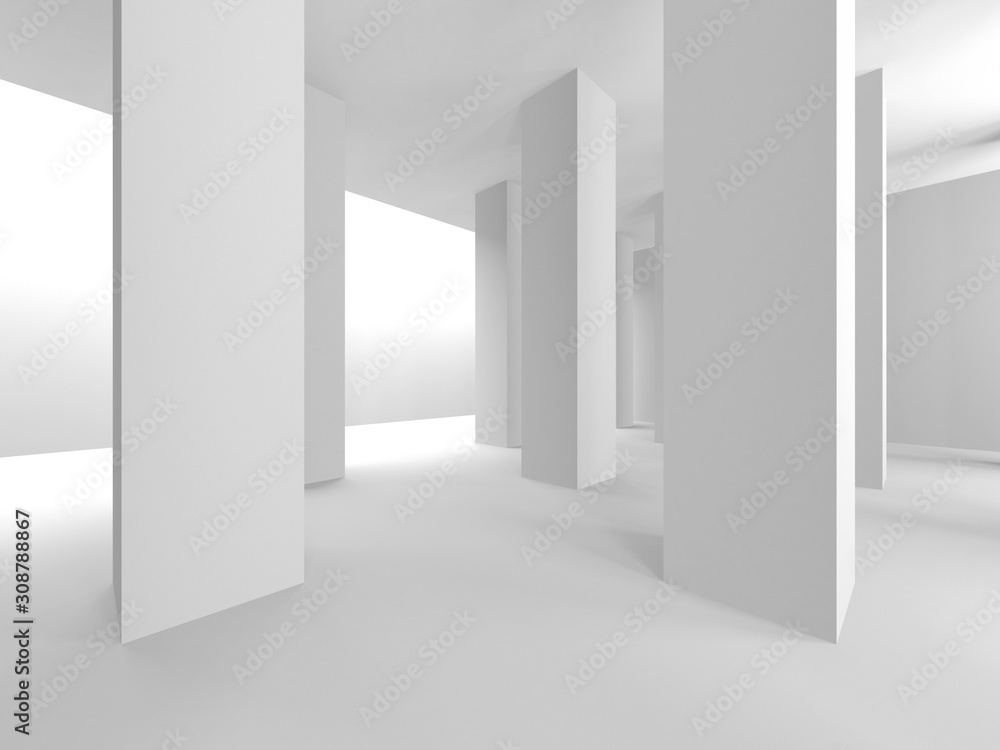 Futuristic White Architecture Design Background Futuristic White Architecture Design Background