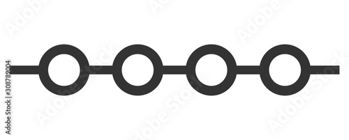 Marked line vector icon. Flat Marked line symbol is isolated on a white background.