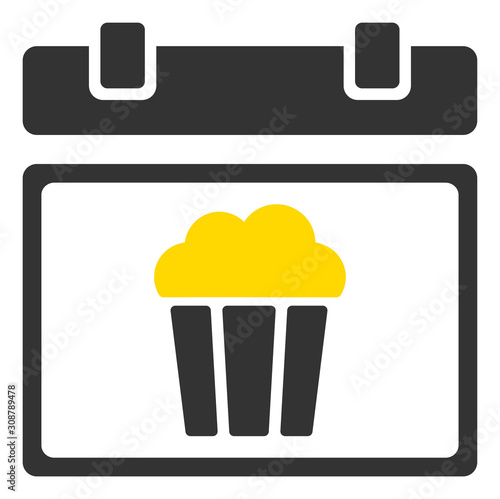 National popcorn day vector icon. Flat National popcorn day pictogram is isolated on a white background.