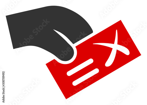 Negative vote vector icon. Flat Negative vote pictogram is isolated on a white background.