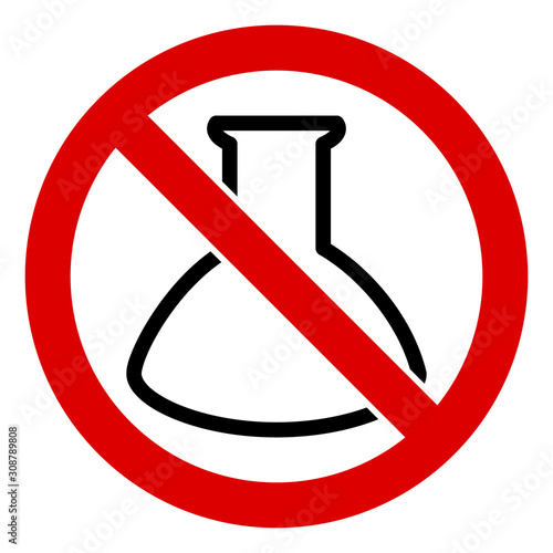 No analysis retort vector icon. Flat No analysis retort symbol is isolated on a white background.