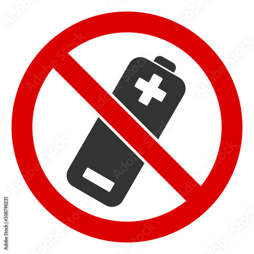 No battery vector icon. Flat No battery pictogram is isolated on a white background.