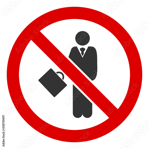 No businessman vector icon. Flat No businessman pictogram is isolated on a white background.