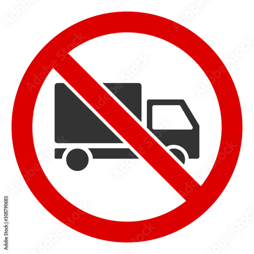 No cargo delivery vector icon. Flat No cargo delivery symbol is isolated on a white background.