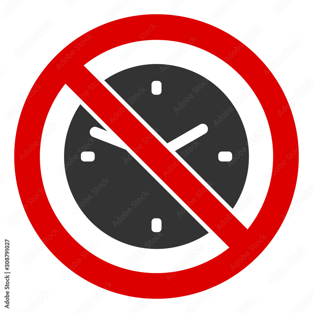 No clock vector icon. Flat No clock pictogram is isolated on a white background. No clock vector icon. Flat No clock pictogram is isolated on a white background.