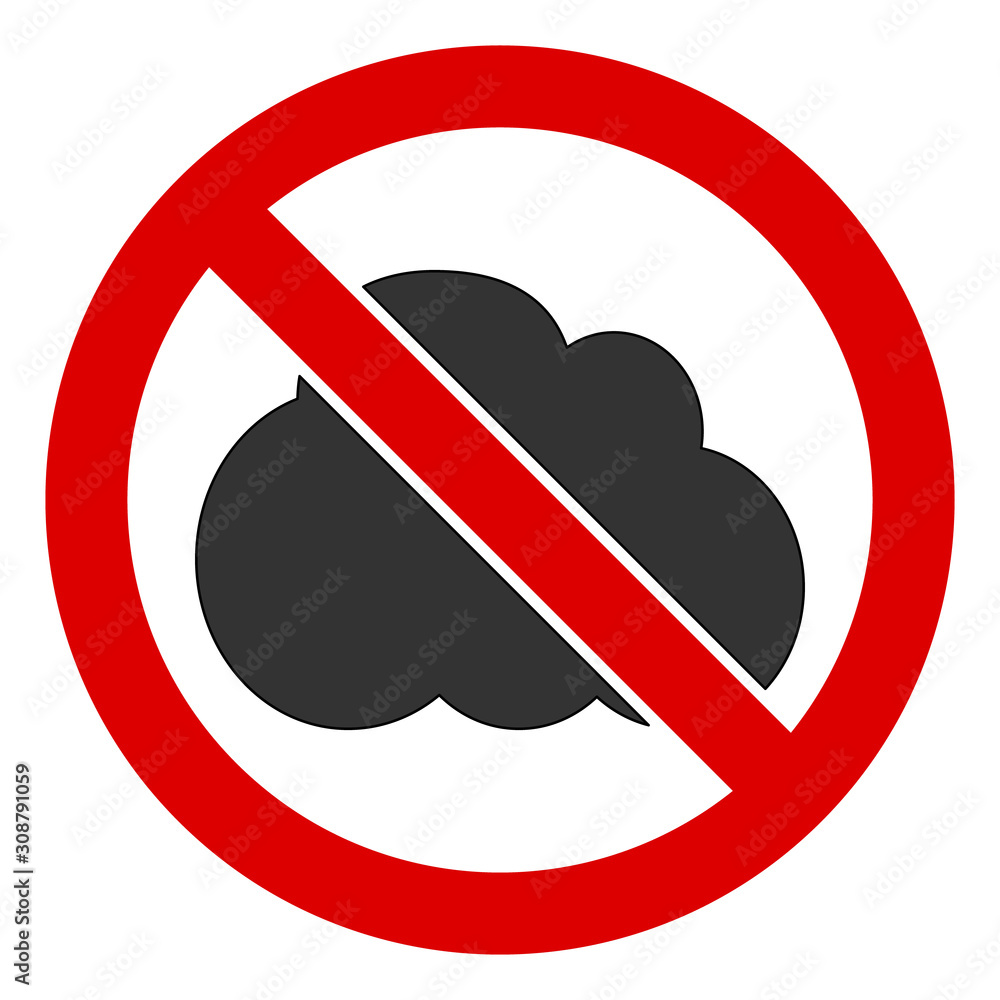 No clouds vector icon. Flat No clouds pictogram is isolated on a white background. No clouds vector icon. Flat No clouds pictogram is isolated on a white background.