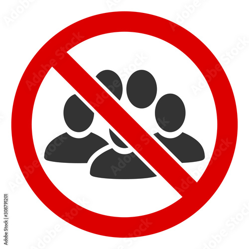 No crowd vector icon. Flat No crowd pictogram is isolated on a white background.