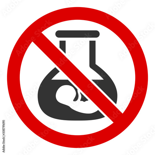 No extracorporeal children vector icon. Flat No extracorporeal children pictogram is isolated on a white background.