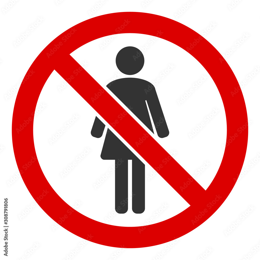 No female vector icon. Flat No female pictogram is isolated on a white background. No female vector icon. Flat No female pictogram is isolated on a white background.