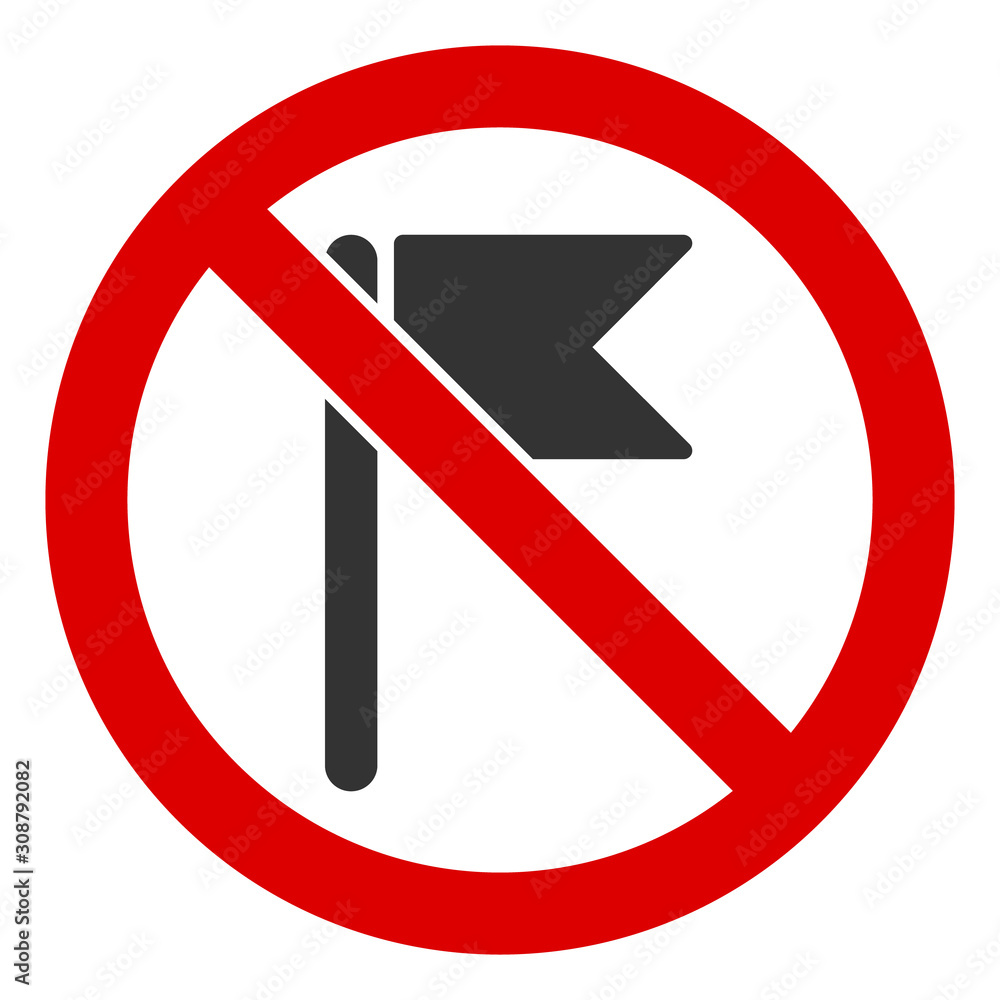 No flag vector icon. Flat No flag pictogram is isolated on a white background. No flag vector icon. Flat No flag pictogram is isolated on a white background.