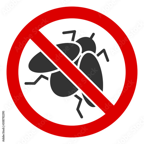 No fly insect vector icon. Flat No fly insect symbol is isolated on a white background.