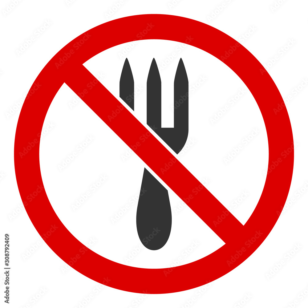 No fork vector icon. Flat No fork pictogram is isolated on a white background. No fork vector icon. Flat No fork pictogram is isolated on a white background.