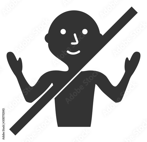 No guru vector icon. Flat No guru symbol is isolated on a white background.