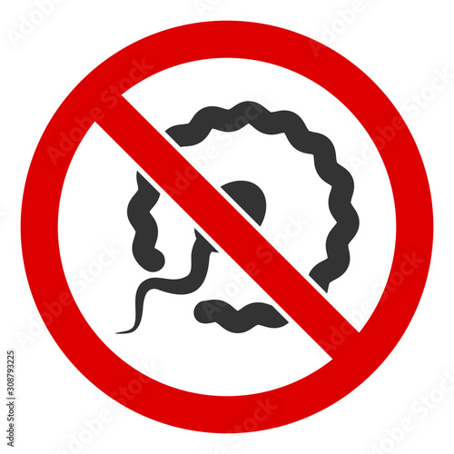 No insemination vector icon. Flat No insemination pictogram is isolated on a white background.