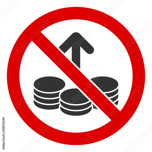 No investing vector icon. Flat No investing pictogram is isolated on a white background.