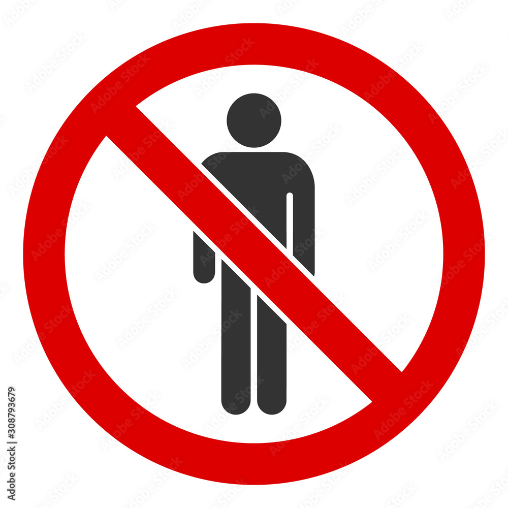 No man vector icon. Flat No man pictogram is isolated on a white background. No man vector icon. Flat No man pictogram is isolated on a white background.