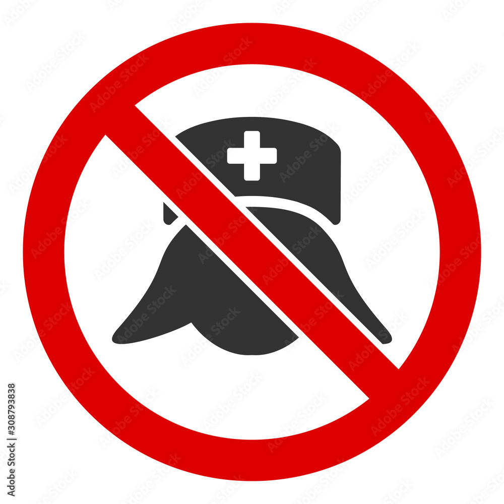 No medical nurses vector icon. Flat No medical nurses pictogram is isolated on a white background. No medical nurses vector icon. Flat No medical nurses pictogram is isolated on a white background.