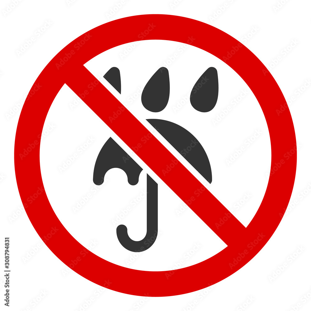 No rain umbrella vector icon. Flat No rain umbrella pictogram is isolated on a white background. No rain umbrella vector icon. Flat No rain umbrella pictogram is isolated on a white background.