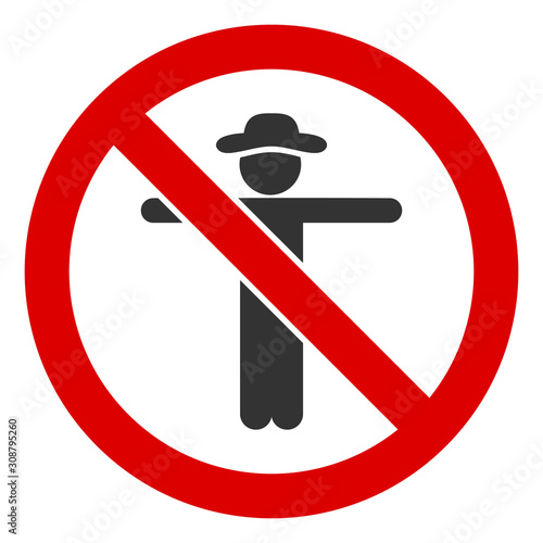 No scarecrow vector icon. Flat No scarecrow symbol is isolated on a white background.