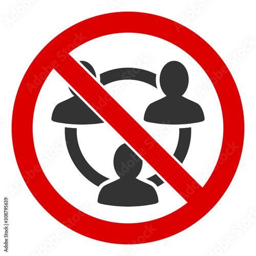 No social networks vector icon. Flat No social networks pictogram is isolated on a white background.