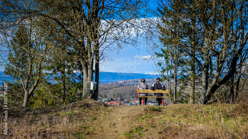 people on bench