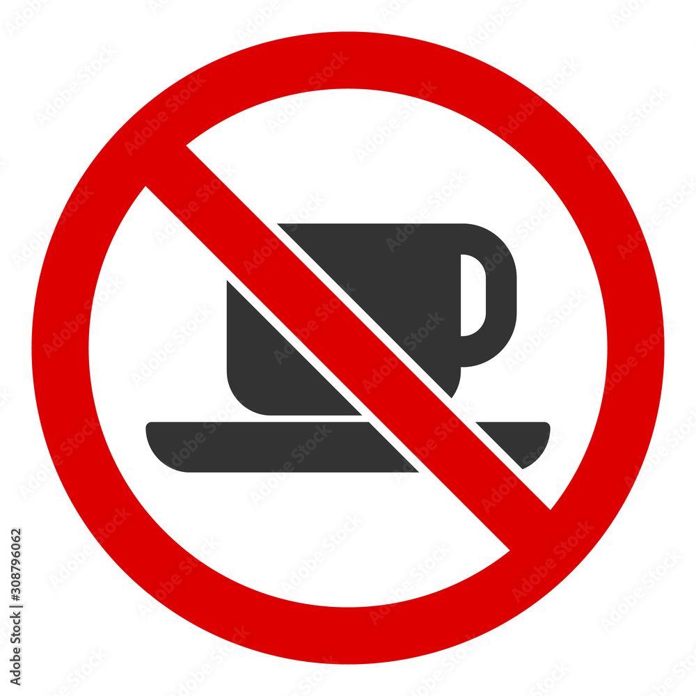 No tea cup vector icon. Flat No tea cup pictogram is isolated on a white background. No tea cup vector icon. Flat No tea cup pictogram is isolated on a white background.