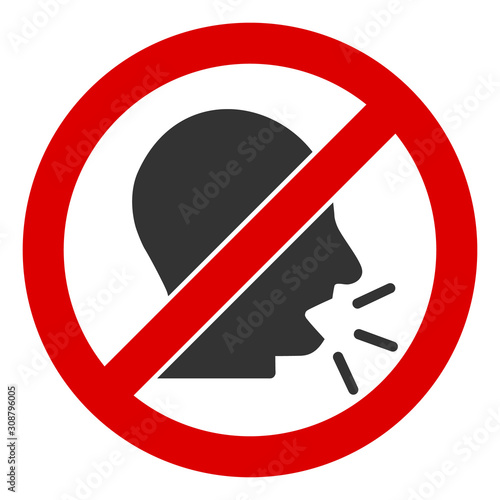 No talking vector icon. Flat No talking pictogram is isolated on a white background.