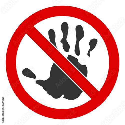 No touch hand vector icon. Flat No touch hand symbol is isolated on a white background. photo