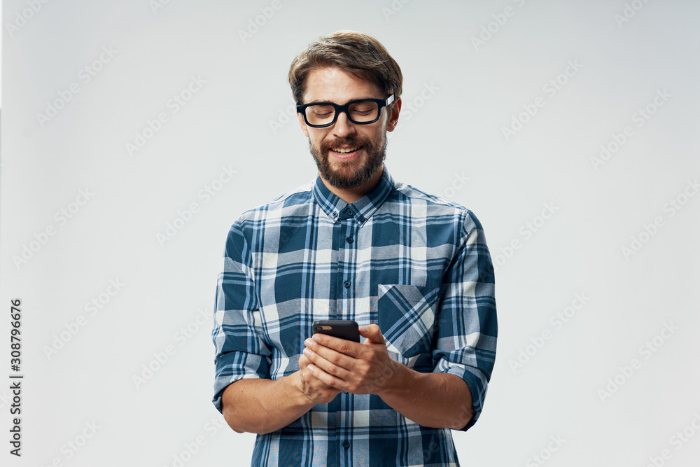 portrait of young man with glasses portrait of young man with glasses