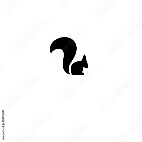 Vector squirrel icon on isolated