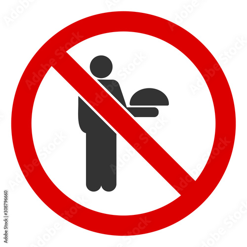 No waiter vector icon. Flat No waiter symbol is isolated on a white background.