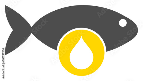 Omega 3 oil vector icon. Flat Omega 3 oil pictogram is isolated on a white background.